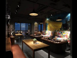 restaurante casa de ch&aacute; caf&eacute; bebidas clube 247 Modelo 3D