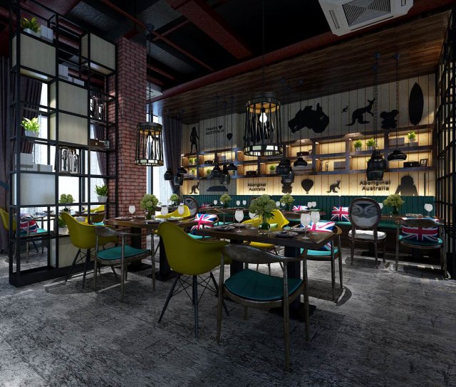 restaurant teahouse cafe drinks clubhouse 248 3Dモデル .c4d .max .obj .3ds .fbx .stl .blend 