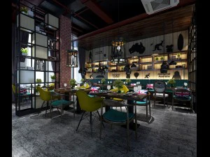 restaurante casa de chá café bebidas clube 248 Modelo 3D