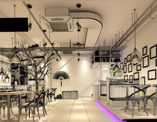 restaurant teahouse cafe drinks clubhouse 261 3D Модель .c4d .max .obj .3ds .fbx .stl .blend 