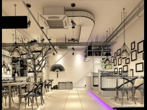 ristorante sala da t&egrave; bar bevande clubhouse 261 Modello 3D