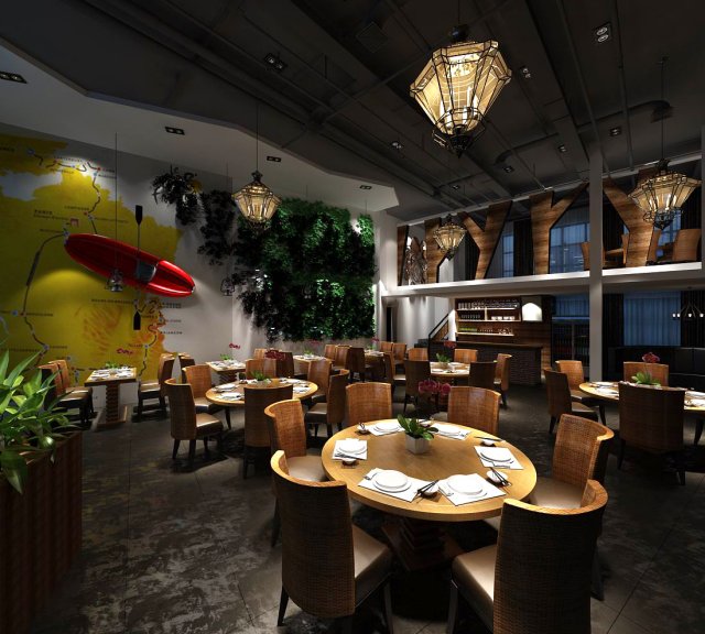 restaurant teahouse cafe drinks clubhouse 264 3D Model .c4d .max .obj .3ds .fbx .stl .blend