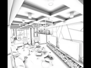 restaurant teahouse cafe drinks clubhouse 266 3D Model
