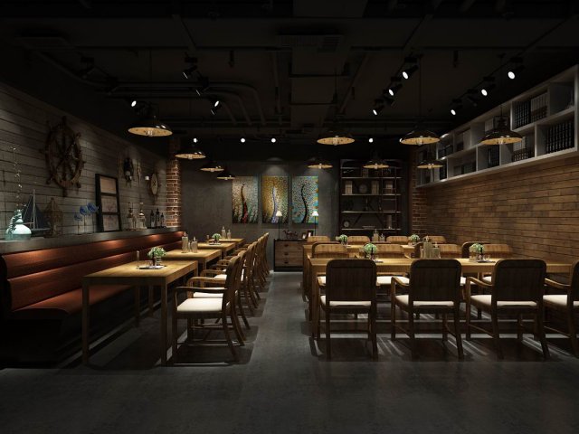 restaurant teahouse cafe drinks clubhouse 268 Modèle 3D .c4d .max .obj .3ds .fbx .stl .blend 