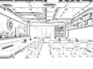 restaurant teahouse cafe drinks clubhouse 268 3D Model