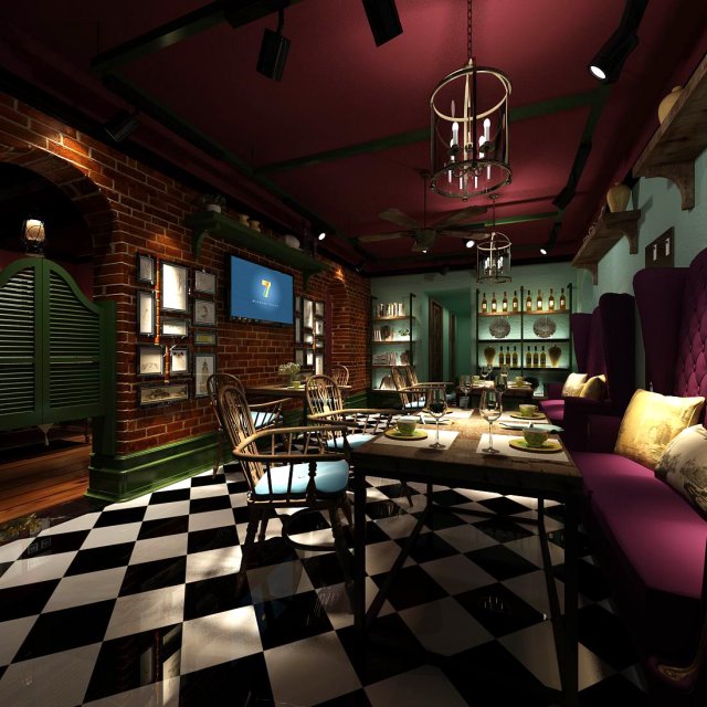 restaurant teahouse cafe drinks clubhouse 271 3D Model .c4d .max .obj .3ds .fbx .stl .blend 