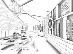 restaurant teahouse cafe drinks clubhouse 280 3D Model