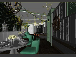 restaurant teahouse cafe drinks clubhouse 280 3D Model