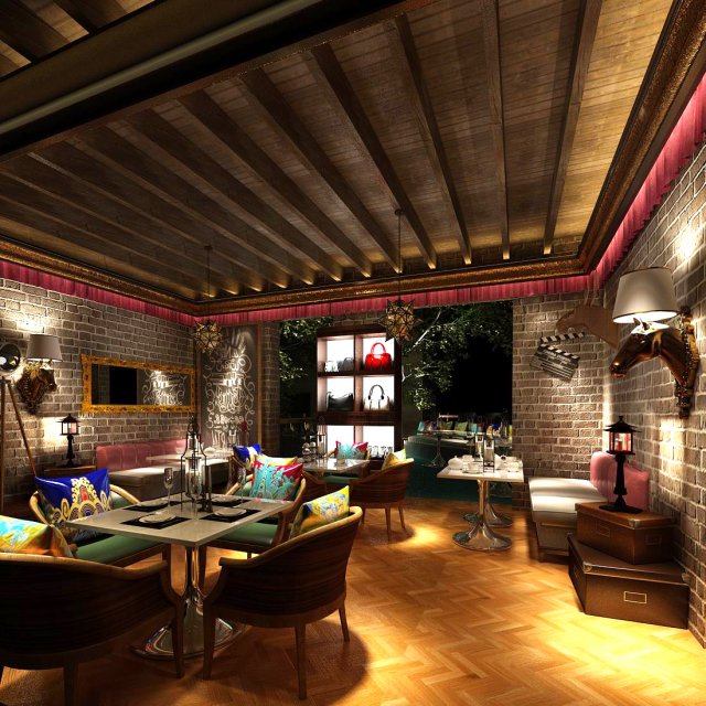 restaurant teahouse cafe drinks clubhouse 286 3D 모델 .c4d .max .obj .3ds .fbx .stl .blend