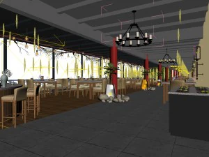 restaurant teahouse cafe drinks clubhouse 299 3D Model
