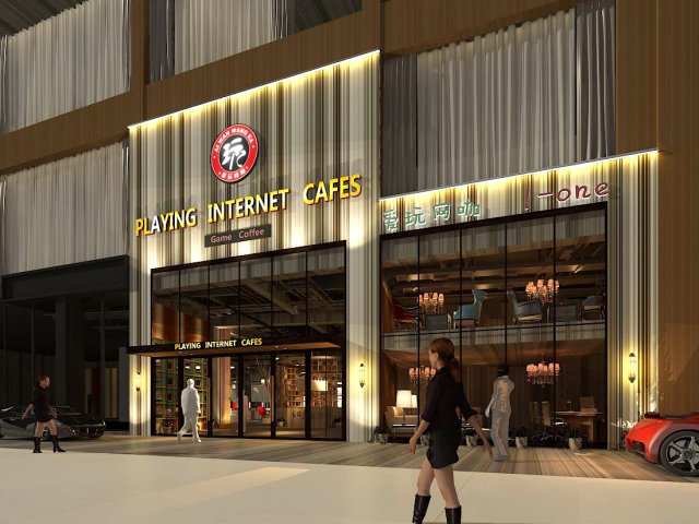 commercial building design 01 3D Model .c4d .max .obj .3ds .fbx .stl .blend 