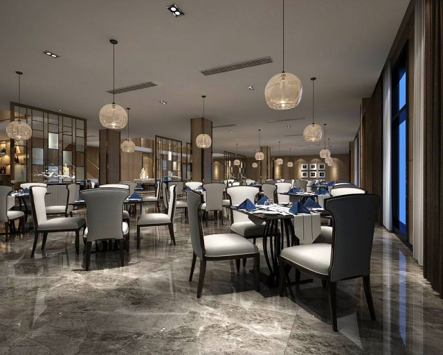 hotel luxury restaurant 03 Model 3D .c4d .max .obj .3ds .fbx .stl .blend 