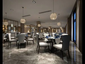 ristorante di lusso dell'hotel 03 Modello 3D