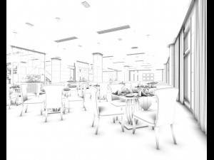 hotel luxury restaurant 03 Model 3D