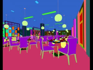 hotel luxury restaurant 03 3D Model