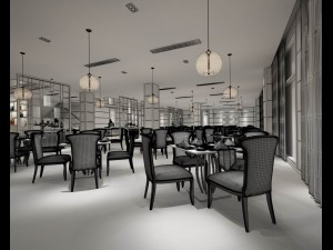 hotel luxury restaurant 03 Model 3D