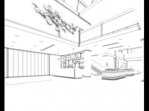 hotel luxury restaurant 03 3D Model