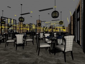 hotel luxury restaurant 03 Model 3D