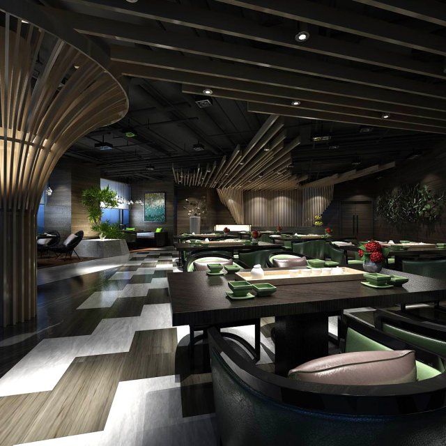 hotel luxury restaurant 04 Model 3D .c4d .max .obj .3ds .fbx .stl .blend 