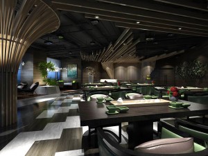 hotel luxury restaurant 04 3D Model
