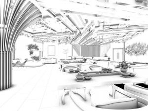 hotel luxury restaurant 04 Model 3D