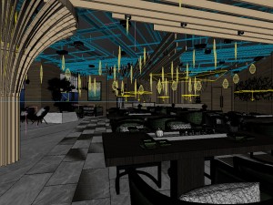 hotel luxury restaurant 04 Model 3D
