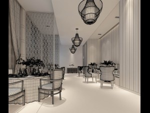 hotel luxury restaurant 05 3D Model
