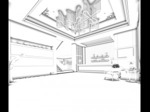 hotel luxury restaurant 05 3D Model