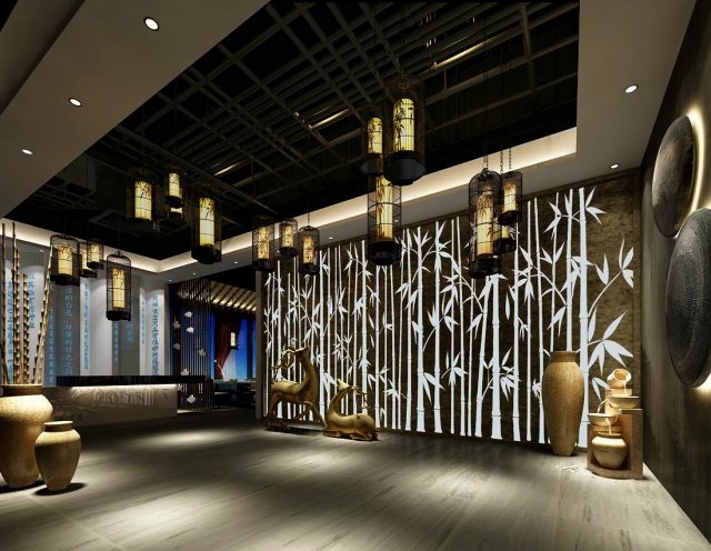 hotel luxury restaurant 06 Modelo 3D .c4d .max .obj .3ds .fbx .stl .blend 