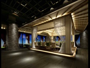 hotel luxury restaurant 06 3D Model