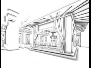 hotel luxury restaurant 06 3D Model