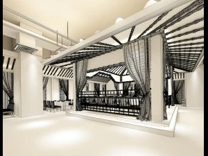 hotel luxury restaurant 06 3D Model