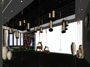 hotel luxury restaurant 06 3D Model