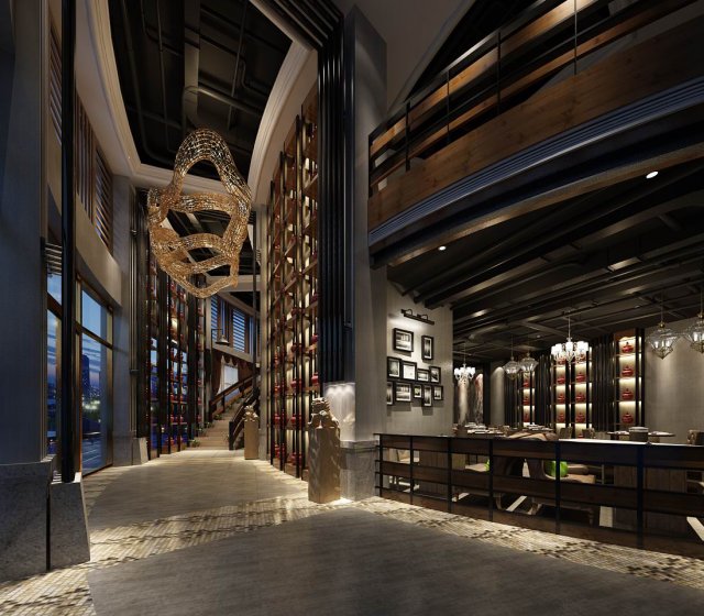 hotel luxury restaurant 07 Modelo 3D .c4d .max .obj .3ds .fbx .stl .blend 