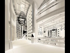 hotel luxury restaurant 07 3D Model