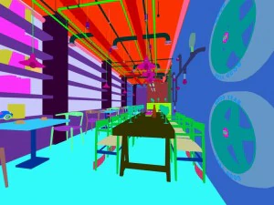 industrial wind restaurant design 01 3D Model