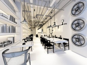 industrial wind restaurant design 01 Modello 3D