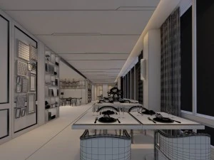 luxury large hotel restaurant 3D Model