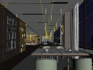 luxury large hotel restaurant 3D Model