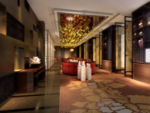 luxury large hotel restaurant 02 3D Model
