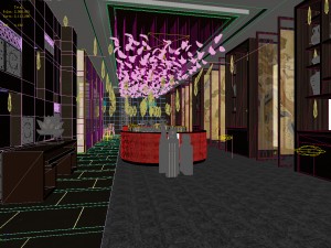 luxury large hotel restaurant 02 3D 模型