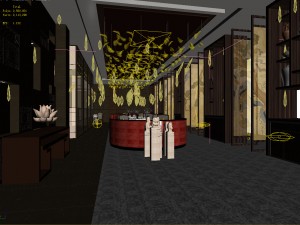 luxury large hotel restaurant 02 3D 模型