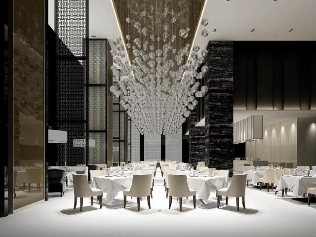 luxury large hotel restaurant 03 3D Model .c4d .max .obj .3ds .fbx .stl .blend