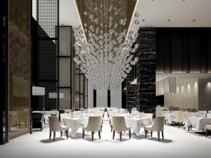 luxury large hotel restaurant 03 3D Model