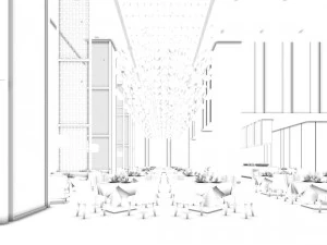 luxury large hotel restaurant 03 3D Model
