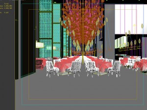 luxury large hotel restaurant 03 3D 모델