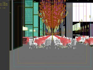 luxury large hotel restaurant 03 3D Model