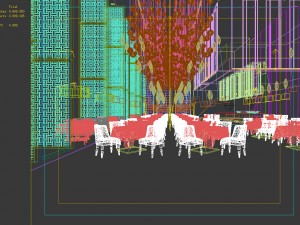 luxury large hotel restaurant 03 3D 모델
