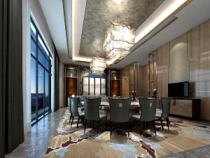 luxury large hotel restaurant 04 Model 3D