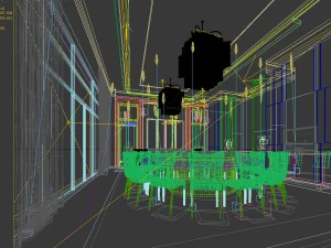 luxury large hotel restaurant 04 3D Model